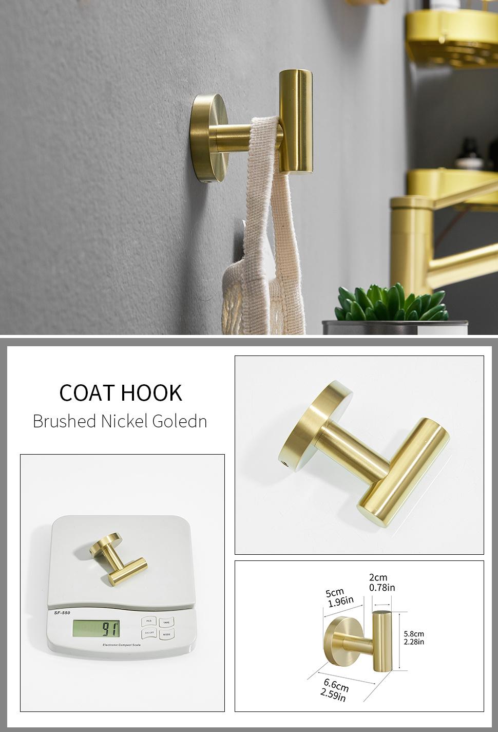 Flg High Quality Stainless Steel Brushed Golden Bathroom Accessories Set
