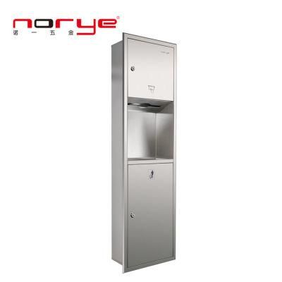 304 Stainless Steel Recessed Paper Towel Dispenser and Waste Receptacle