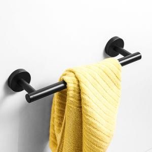 Single Towel Bar Matte Black Bathroom Hardware Set Robe Hook Single Towel Bar Toilet Paper Holder