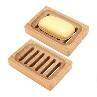 Eco Friendly Natural Nature Bamboo Soap Box Tray Case Dish Holder Rustic Stainless Steel Wall Mount Bamboo Wood Wooden Soap Dish