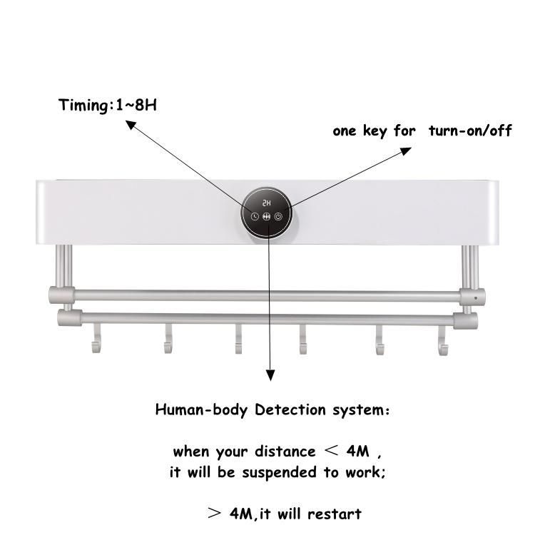 Human Sensor System Hot Air UV Disinfection Clothes Towel Rack