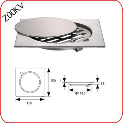 304 Stainless Steelodor-Resistant Rectangle Commercial Usage Bathroom 15*15cm Floor Drain
