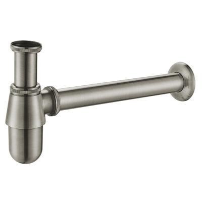 Brass Siphon Pop up Waste Basin Drain with Brush Nickel Sink Pipe Flesafval Trap (ND003-BN)