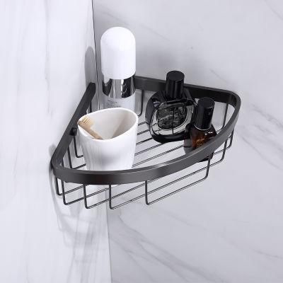 Modern Bathroom Corner Shelf Chrome Brass Bathroom Accessories Metal Acceptable Dual Tier High Quality