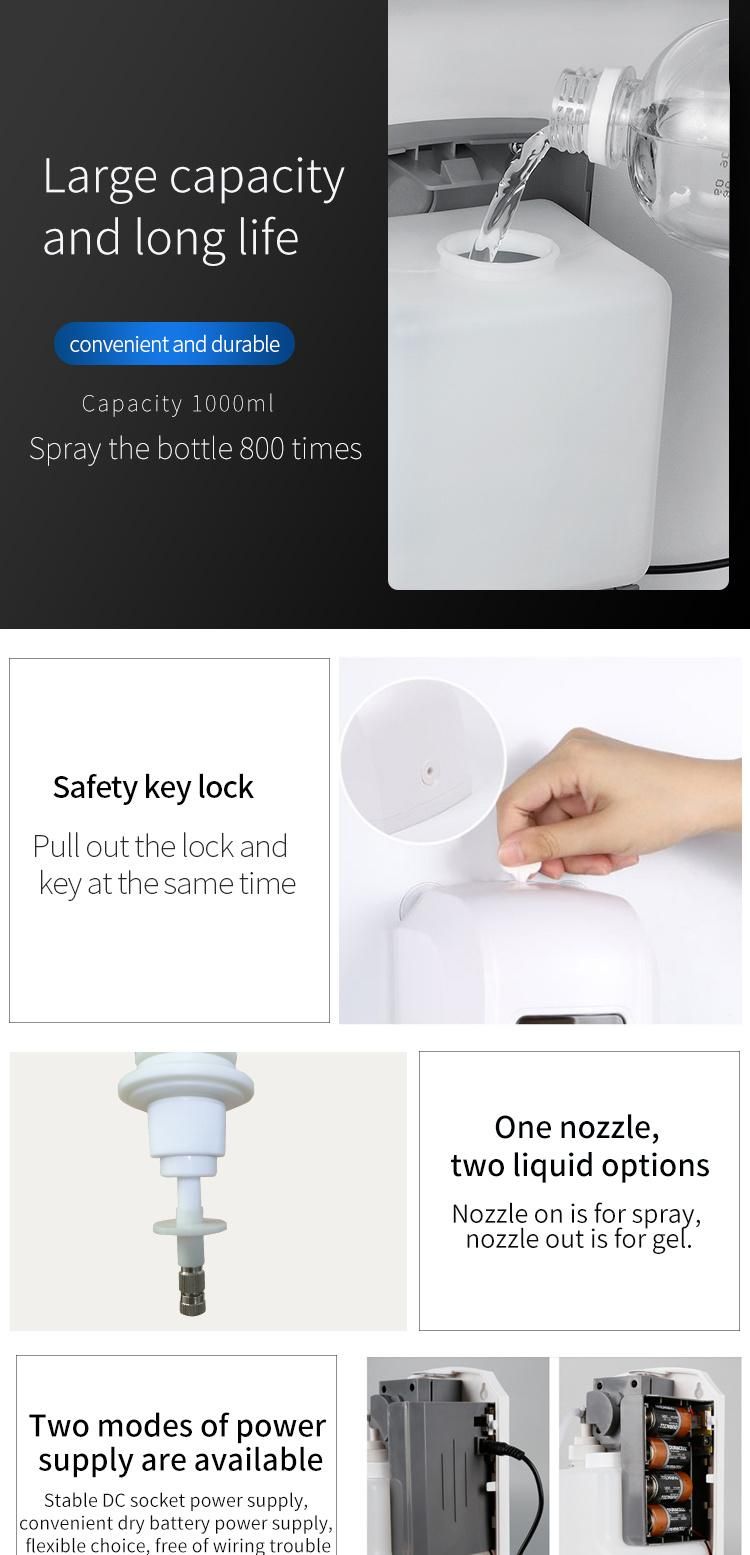 Stand Automatic Auto Sanitizer Dispenser Hand Wash Liquid Soap Material Plastic Dispenser in Public