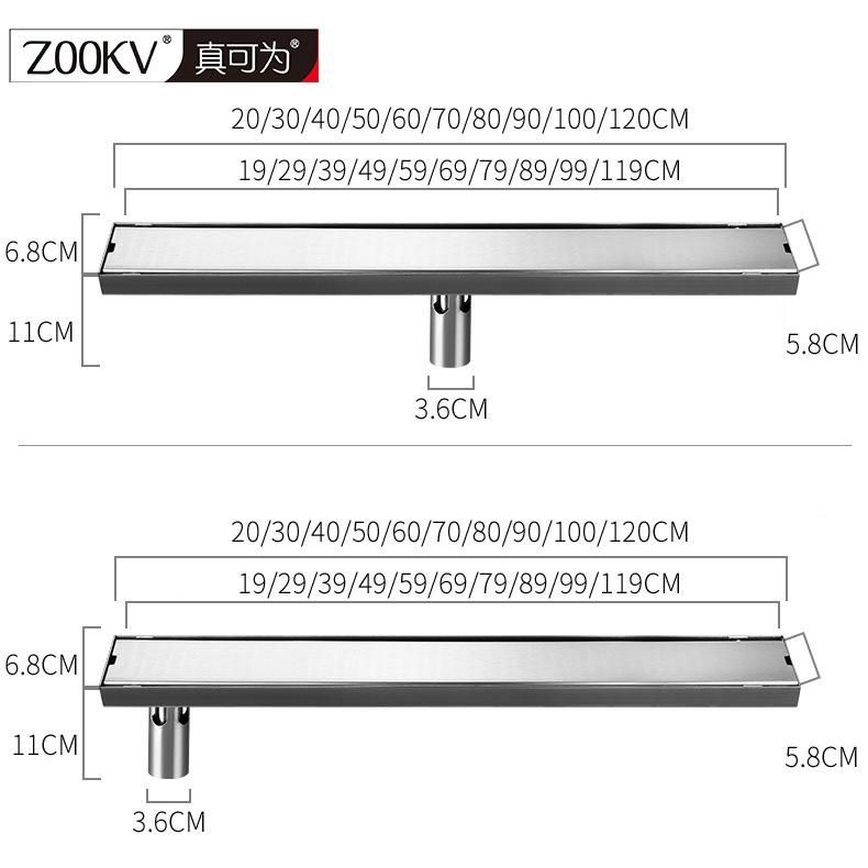 90*6.8cm High Quality Embedded Odor-Proof Floor Drain 304 Stainless Steel Floor Drain 304 Stainless Steel Deep Water Seal Odor Proof Floor Drain