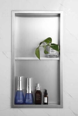 Niches Steel Silver Recessed Metal Bathroom 2 Layers Shower Wall Niches with Shelf
