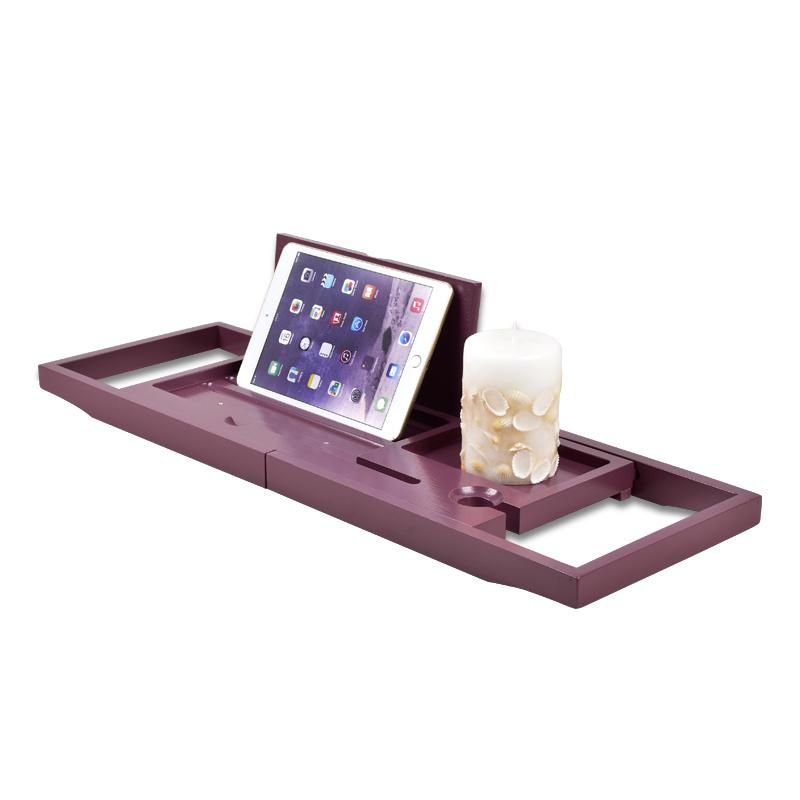 Online Popular Bathtub Caddy Stainless Steel Bathtub Tray with Extending Sides and Book Holder