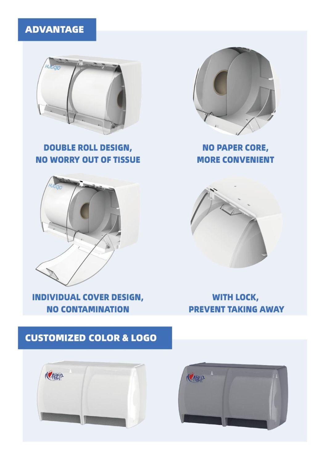 Toilet Washroom Wall Mounted Double Roll Tissue Paper Dispenser