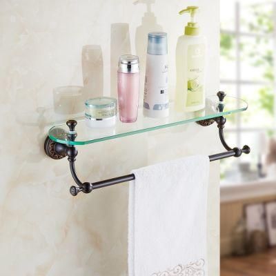 FLG Oil Rubbed Bronze Bath Glass Shelf Bathroom Wall Mounted