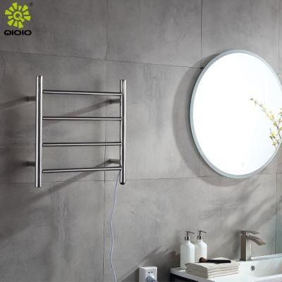 Stainless Steel Bathroom Round Four Bars Electric Drying Towel Rack