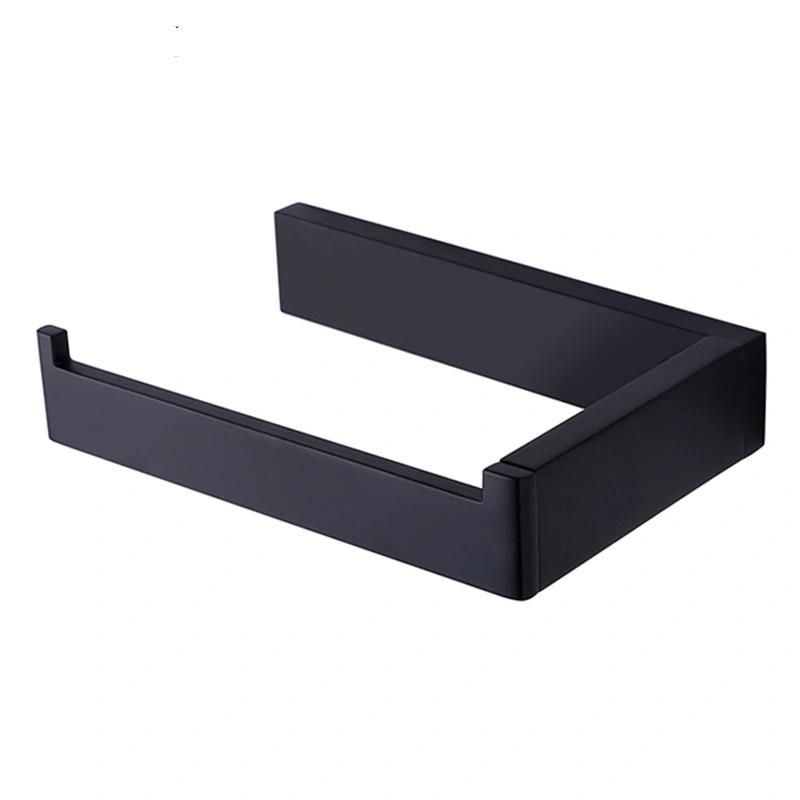 Contemporary Style Square Towel Ring Solid Brass Matte Black Electro-Plating Bathroom Towel Rack