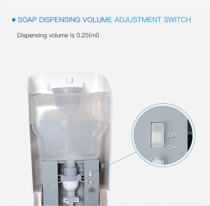 White/Black Bathroom Sensor Battery Operated Hand Sanitizer Foam Soap Dispenser