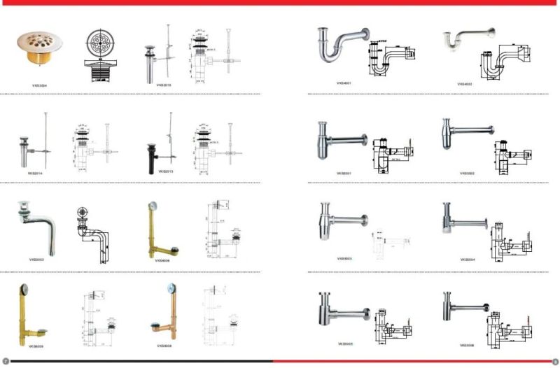 Plumbing Fitting Brass Click Clack Bath Drainer Waste Sanitary Ware