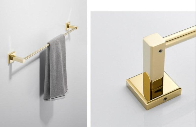 Fyeer Gold Plated Solid Brass Bathroom Accessory Set