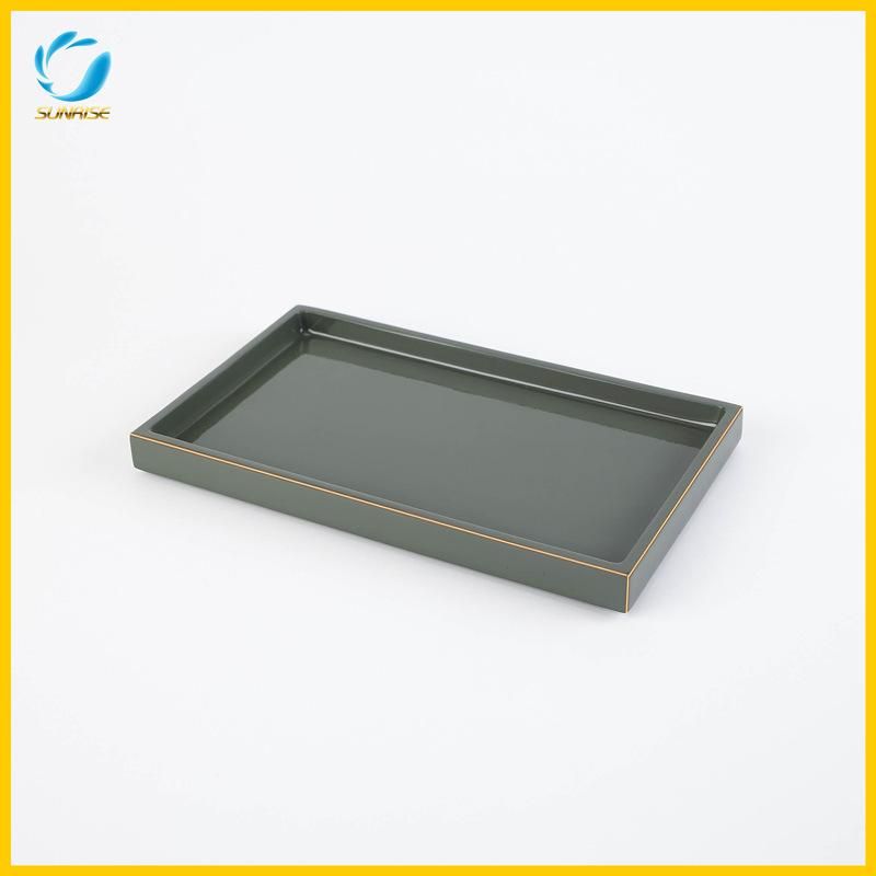 Hotel Glossy Grey Resin Towel Tray