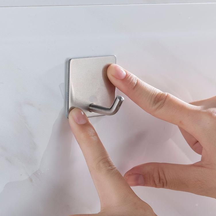 304 Stainless Steel 3m Single Adhesive Door Wall Metal Coat Hooks Big Round Robe Towel Hooks