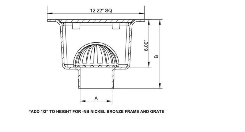 Cast Iron Square Floor Sink 12" X 12" X 6"