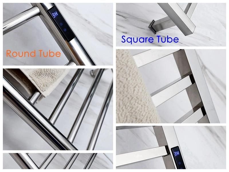 Anti Corrosive Towel Warmers Heated Towel Rail Round and Square Bars Stainless Steel Towel Heating Racks for Bathroom