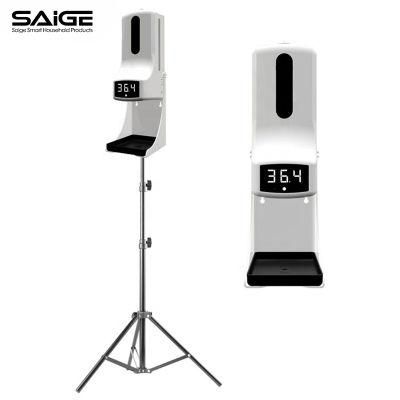 Saige 1000ml K9PRO Thermometer Wall Mounted Automatic Alcohol Dispenser with Stand