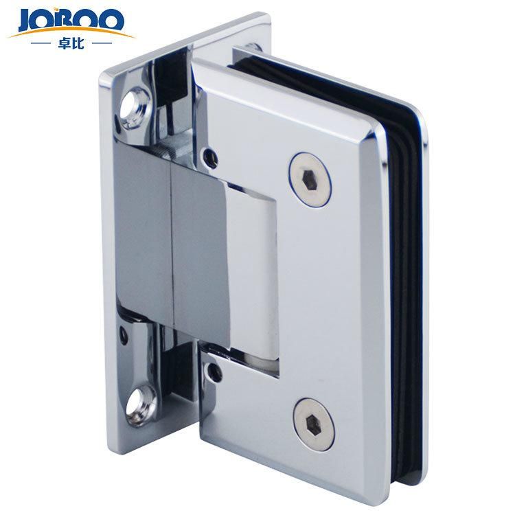 Bathroom Fittings Adjustable Wall to Glass 90 Degree Solid Brass Polish Chrome Phlishing Glass Shower Hinges Connector Joboo Zb511