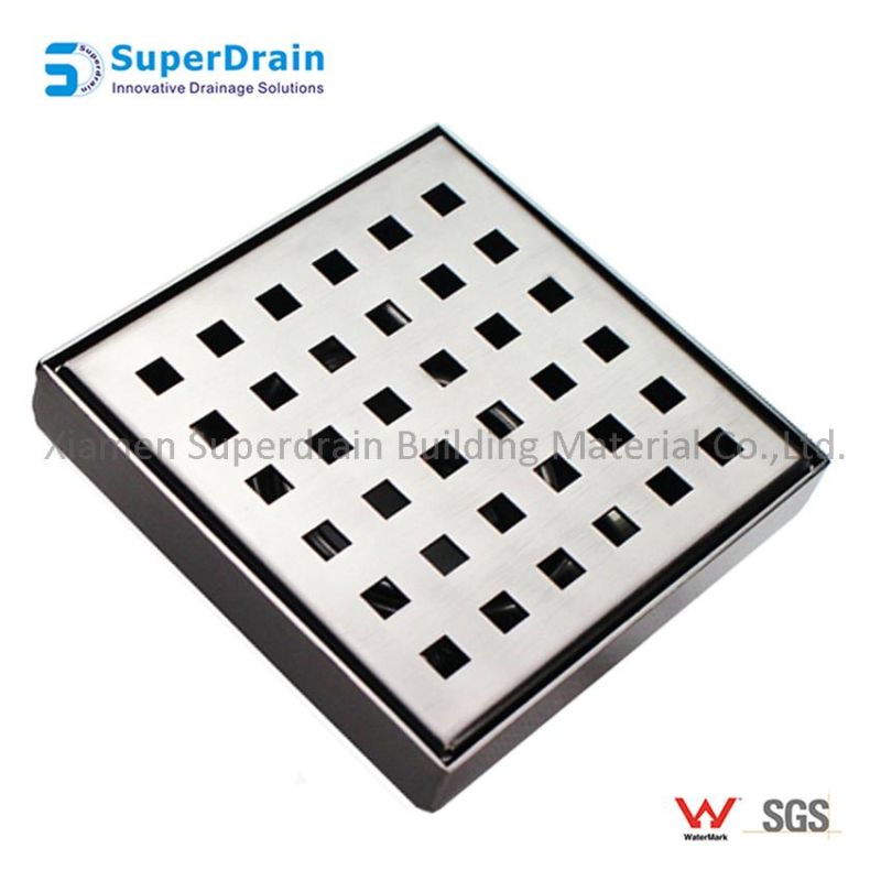 Black Cupc Square Drain Bathroom Drain Floor Stainless Steel 304/316 Floor Drain