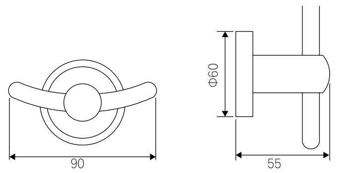 Bathroom Accessories Stainless Steel AC51A-701 Single Robe Hook