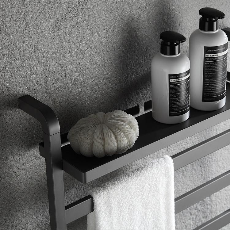 Kaiiy Bathroom Accessories Electric Towel Warmer Drying Modern Rack Wall Mounted Heated Bathroom Towel Rack with Shelf