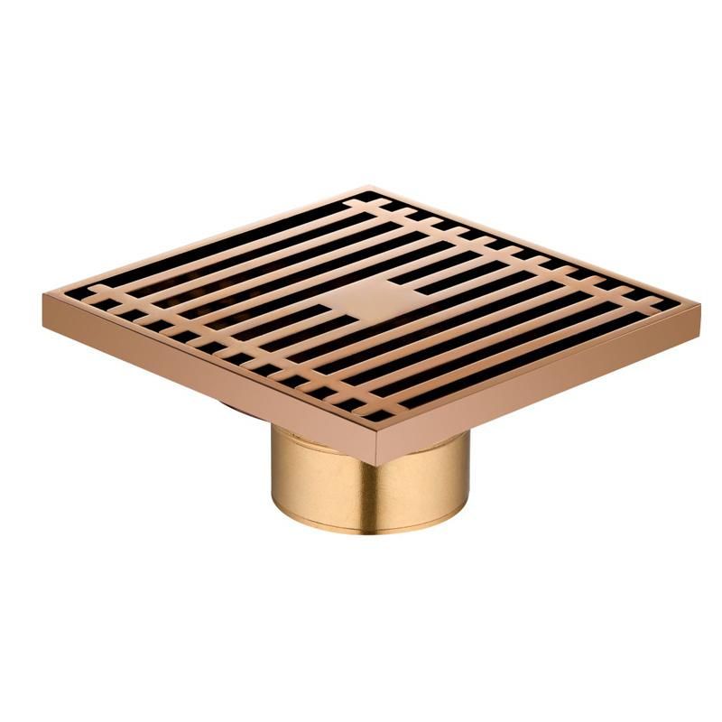 Rose Gold Floor Drain Black Brass Floor Drain Anti-Odor Drain