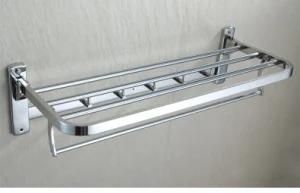 Towel Racks Double with Hooks and Chrome Surface Finishing Bathroom