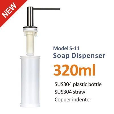350ml Bottle Hand Sanitizer Manual Kitchen Soap Dispenser with Brass Pump