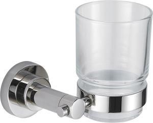 Matt Black Round Toothbrush Glass Cup Holder 304 Stainless Steel Bracket Chrome Hotel Bathroom Accessories