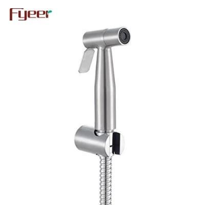 Fyeer 304 Stainless Steel Handheld Bidet Shattaf Spray with Flexible Hose and Holder