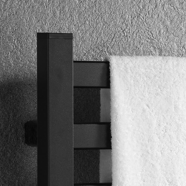 Kaiiy Black Color 3bars Wall Mounted Modern Heating Towel Rack Electric Towel Rack