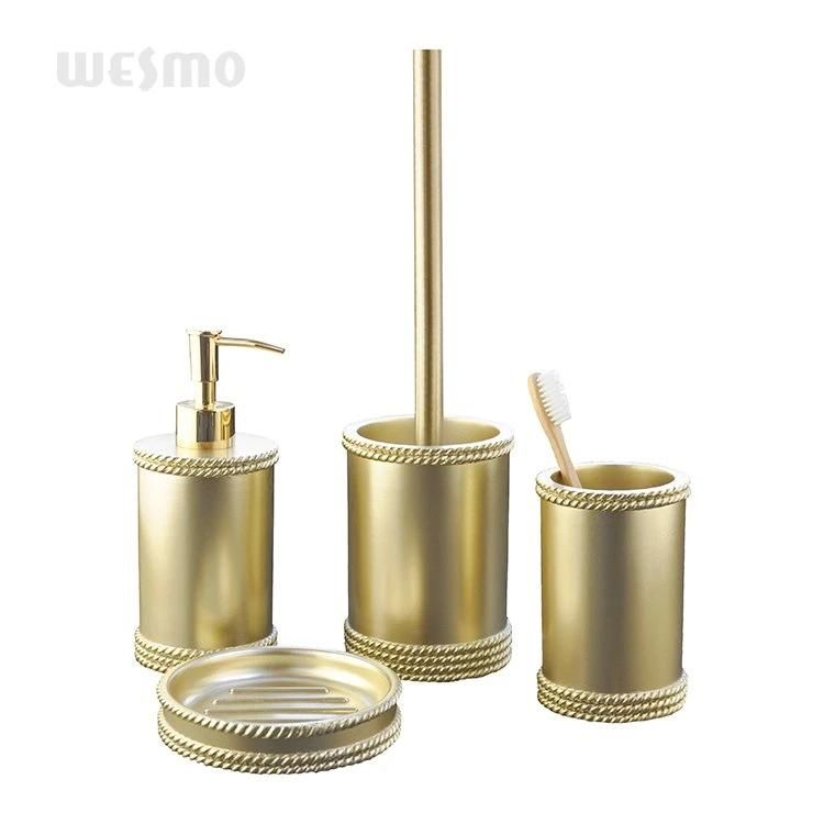 Household Polyresin Bathroom Set with Toilet Brush Holder Brush Cup