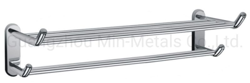 Stainless Steel Double Towel Rack with Hooks Mx-Tr06-108