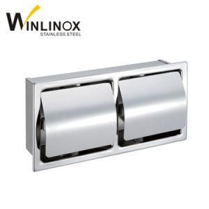 Recessed Double Tissue Holder 304 Stainless Steel Toilet Paper Roll Holder