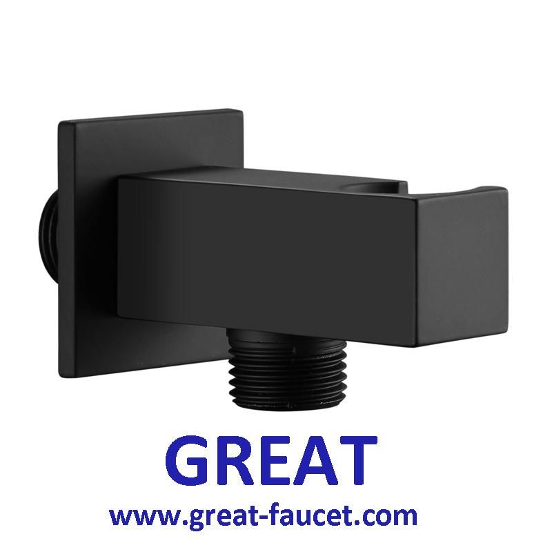Brass Round Shower Holder Shower Hook Matt Black