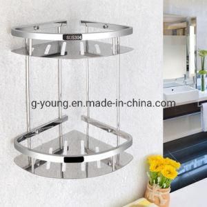 304 Stainless Steel Double Layer Bathroom Kitchen Corner Shelf Stand