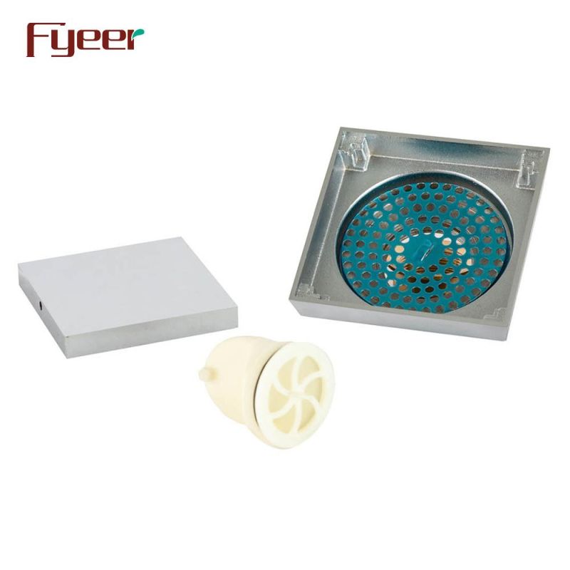 Fyeer 4 Inch Solid Brass Square Floor Drain