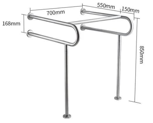 Stainless Steel Safety Handrail Wall to Floor Urinal Grab Bar