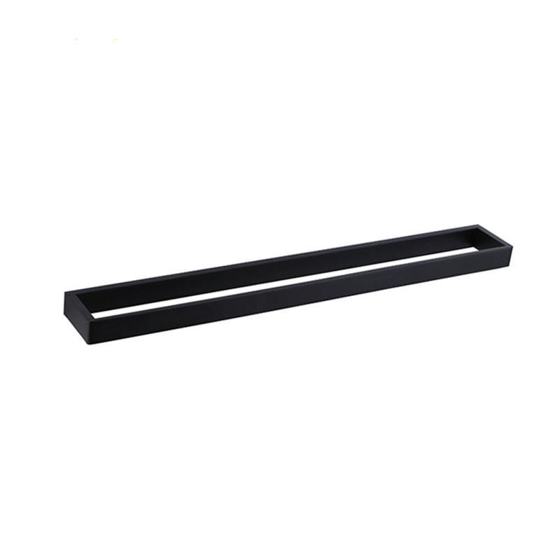 Single Towel Bar Matte Black Electro Plated Contemporar Style Bathroom Accessories