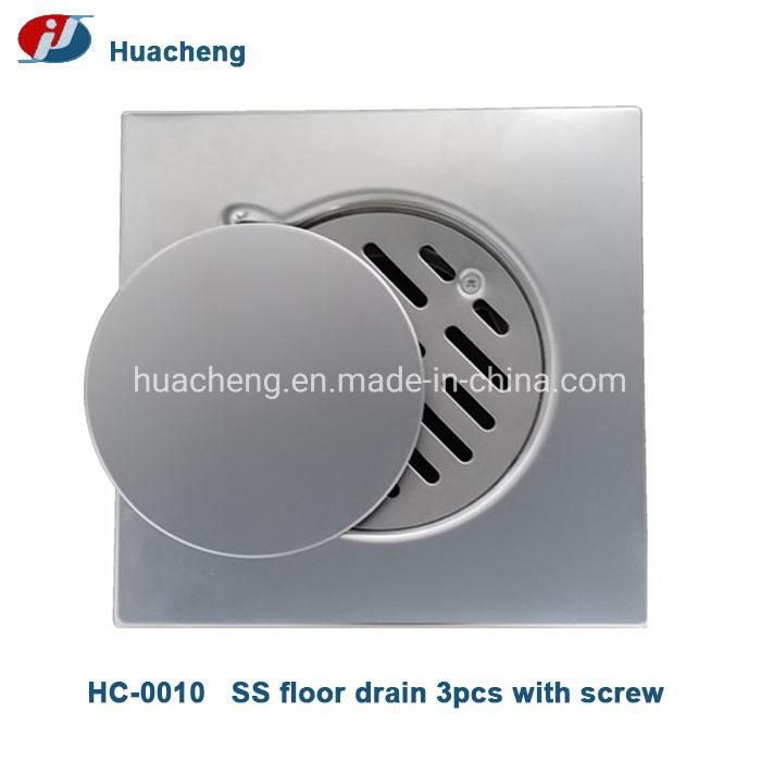Hc-W0040 Sanitary Ware Drain Stainless Steel Floor Drain with Block Rubber