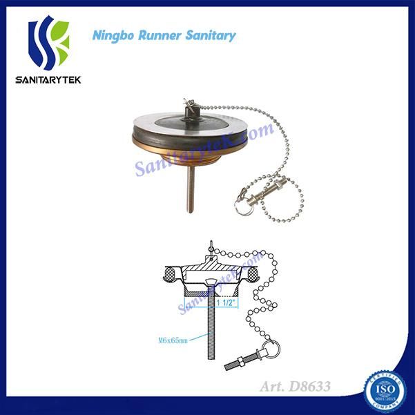 Brass Basin Waste with Rubber Plug and Chain (D8633)