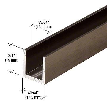 Brushed Bronze 1/2&quot; Fixed Panel Shower Door Deep U-Channel - 95&quot;