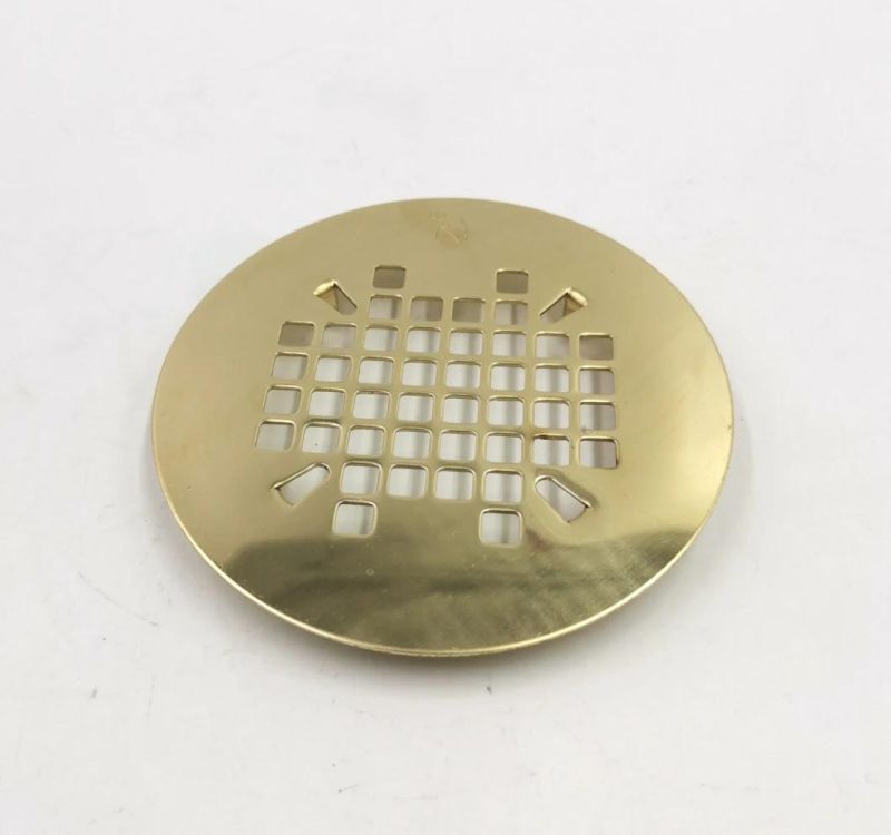 Golden Imitation Plating Shower Drain Cover Square Strainer