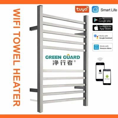 WiFi Thermostat Electric Heated Towel Warmer Smart WiFi Towel Dryer Rack for Bathroom Towel Racks Wall Mounted Towel Heater