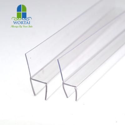 Hotel Shower Room Used 6-10mm Glass Rubber Seal Clear Plastic Shower Door Seal Strip
