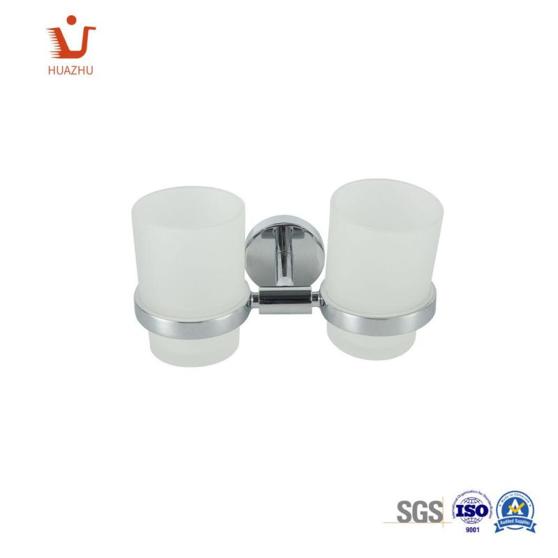 Wall-Mounted Double Tumbler Holder for Bathroom Accessories