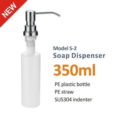 Kitchen Soap Dispenser Bathroom Detergent Dispenser for Liquid Soap Lotion Stainless Steel Head ABS Bottle